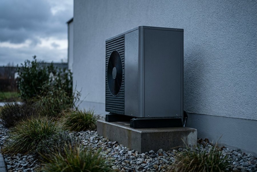 Wärmepumpe an der Hauswand